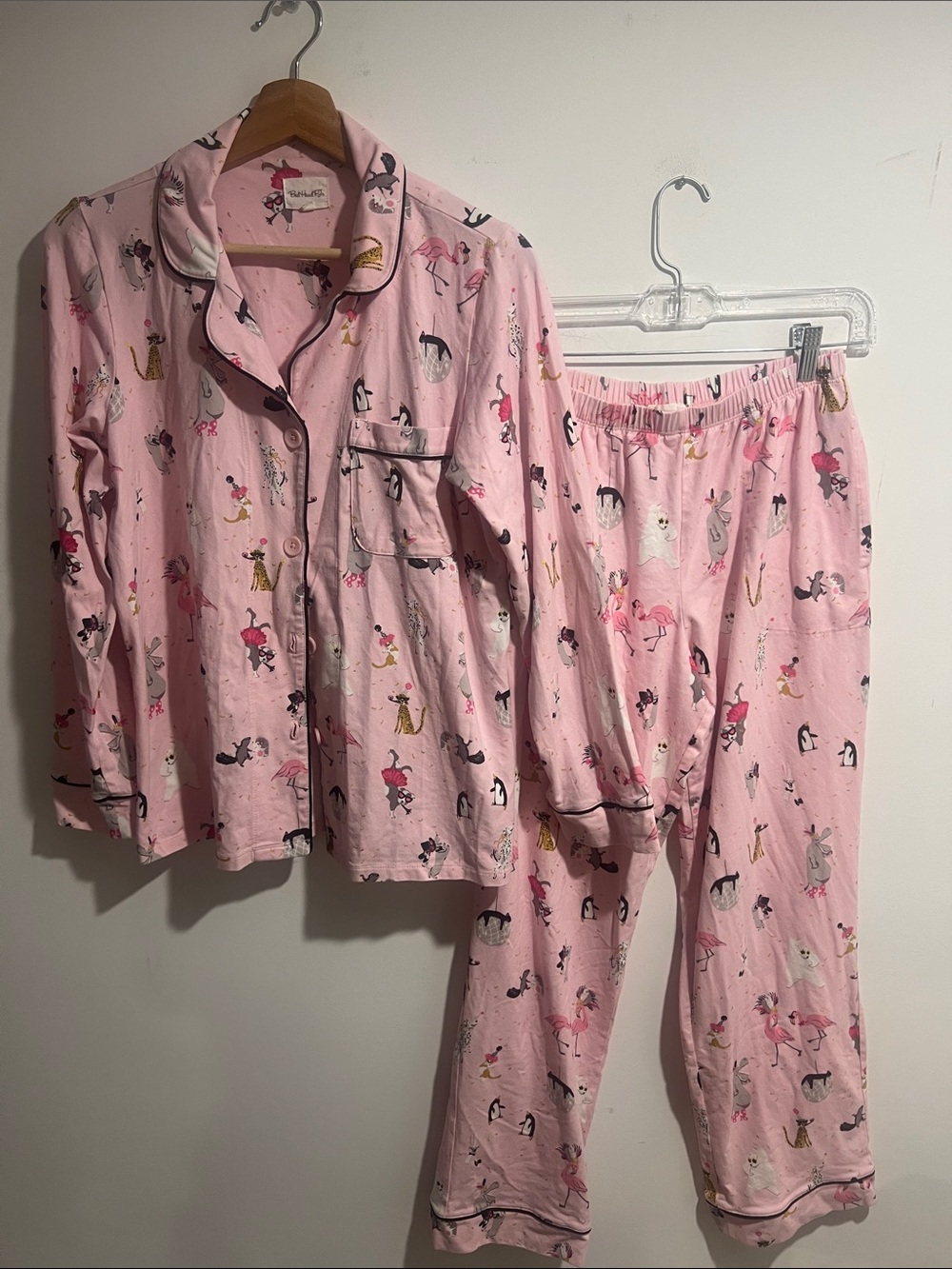 BedHead Pink Party Animal Women's Printed Pajama Set Size Small